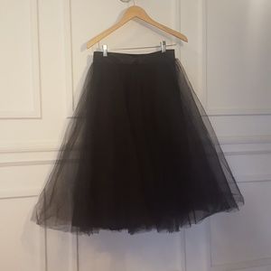 Black Tulle Midi Skirt